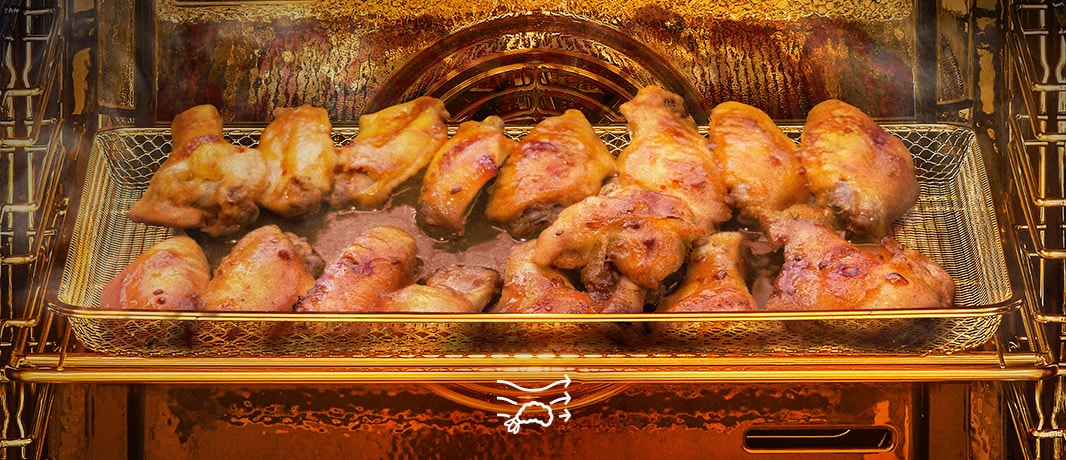 Esta es una imagen del alita de pollo frita con air fryer